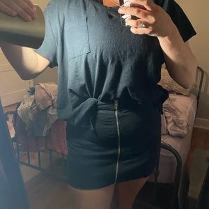 Black mini skirt